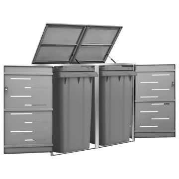 Copribidone per Spazzatura Singolo 69x77,5x115cm Acciaio Inox