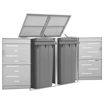 Copribidone per Spazzatura Singolo 69x77,5x115cm Acciaio Inox