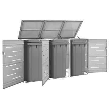 Copribidone per Spazzatura Singolo 69x77,5x115cm Acciaio Inox