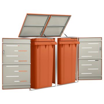 Copribidone per Spazzatura Singolo 69x77,5x115cm Acciaio Inox