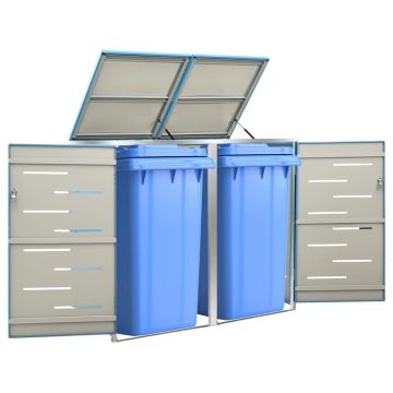 Copribidone per Spazzatura Singolo 69x77,5x115cm Acciaio Inox
