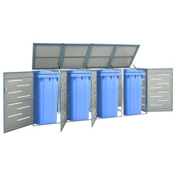 Copribidone per Spazzatura Singolo 69x77,5x115cm Acciaio Inox