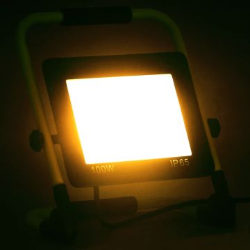 Faretto a LED con Maniglia 100 W Bianco Caldo
