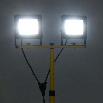 Faretto a LED con Treppiede 2x50 W Bianco Freddo