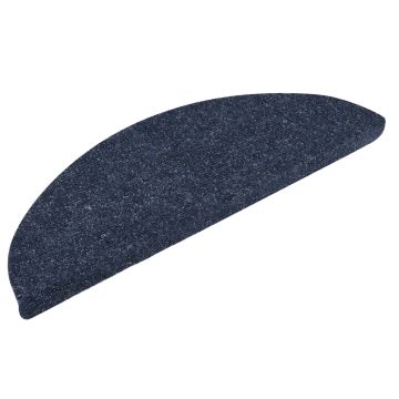 Tappetini per scale autoadesivi 5 pz 56x17x3 cm blu semicircolari