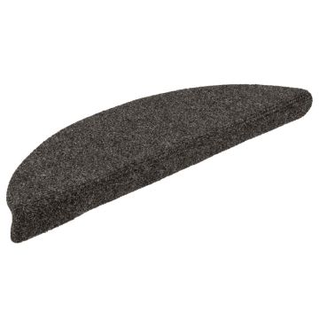 Tappetini per scale autoadesivi 5 pz 56x17x3 cm antracite semicircolari
