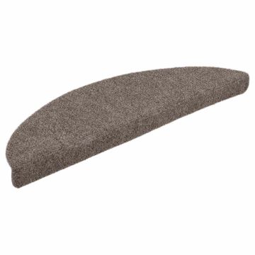 Tappetini per scale autoadesivi 5 pz 56x17x3 cm beige semicircolari