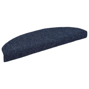 Tappetini per scale autoadesivi 5 pz 65x21x4 cm blu semicircolari grandi