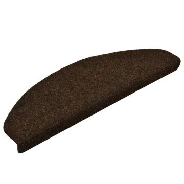 Tappetini per scale autoadesivi 10 pz 65x21x4 cm marrone semicircolari grandi
