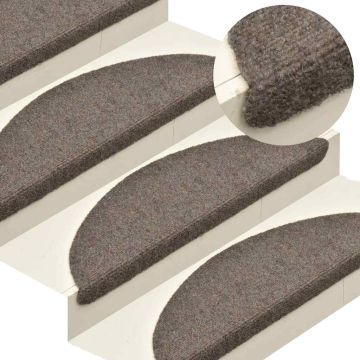 Tappetini per scale autoadesivi 5 pz 65x21x4 cm beige semicircolari grandi
