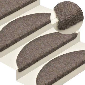 Tappetini per scale autoadesivi 10 pz 65x21x4 cm beige semicircolari grandi