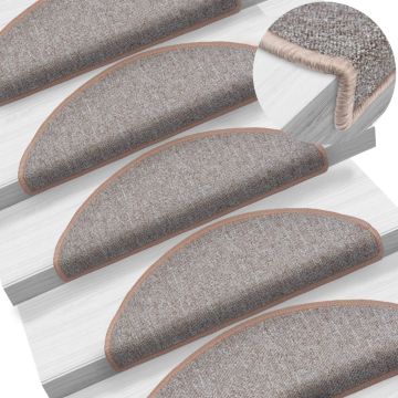 Tappetini per scale 10 pz 65 x 24 x 4 cm Marrone Chiaro