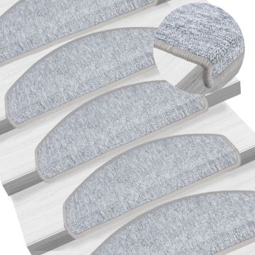 Tappetini per scale 10 pz 65 x 24 x 4 cm Grigio Chiaro