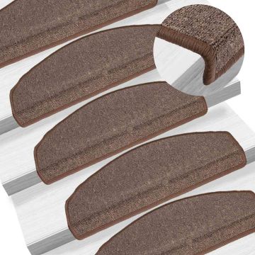 Tappetini per scale 10 pz 65 x 24 x 4 cm Non-Slip Marrone caffè