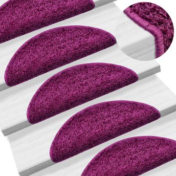 Tappetini per scale 10 pz 56x17x3 cm Viola Semicircolari