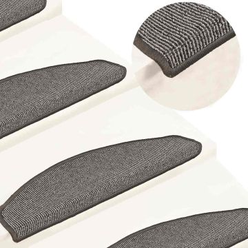 Tappetini per scale 15 pz 65x21x4 cm Grigio Semicircolari Grandi