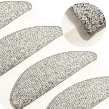 Tappetini per Scale 15 pz Grigio Chiaro 56x17x3 cm