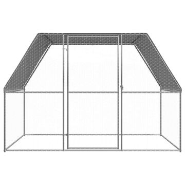 Gabbia per Polli da Esterno 3x2x2 m in Acciaio Zincato