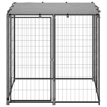 Gabbia per Cani Nera 110x110x110 cm in Acciaio