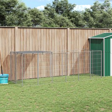 Gabbia per Cani Argento 330x110x110 cm in Acciaio