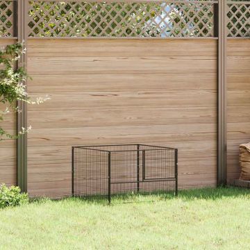 Gabbia per Cani Nera 100x100x70 cm in Acciaio