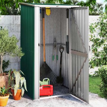 Casetta da giardino verde 118,5x97x209,5 cm in acciaio zincato