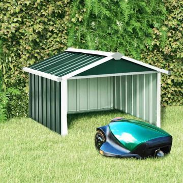 Capanno per Robot Tosaerba 92x97x63 cm Acciaio Zincato Verde