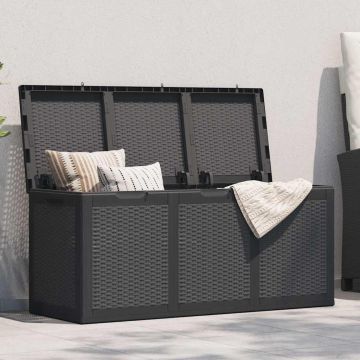 Baule da Giardino 270 L Nero in Rattan PP