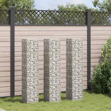 Fioriere Rialzate a Gabbione 3 pz 30x30x150 cm in Ferro