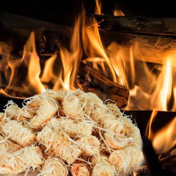 Accendifuoco in lana di legno BIO Pino e paraffina 20 kg