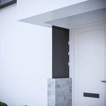 Pannello Laterale Tettoia Porta Nero 50x100 cm Vetro Temperato