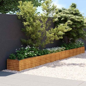 Letto Rialzato da Giardino 580x50x36 cm in Acciaio Corten