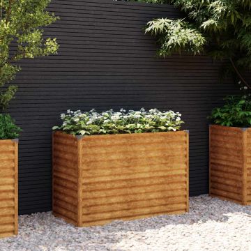 Letto rialzato da giardino 100x50x69 cm in acciaio Corten