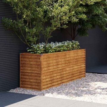 Letto rialzato da giardino 196x50x69 cm in acciaio Corten