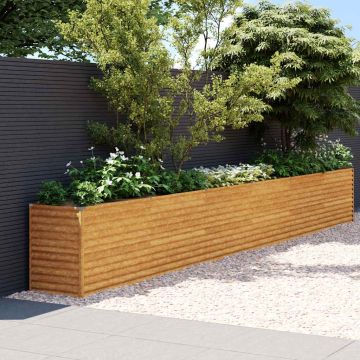 Letto Rialzato da Giardino 578x50x69 cm Acciaio Corten
