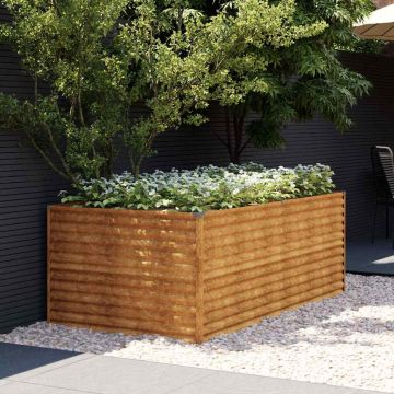 Fioriera Rialzata da Giardino 196x100x69 cm in Acciaio Corten