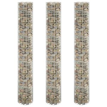 Fioriere Gabbione Circolare 3 pz in Acciaio Zincato Ø30x200 cm