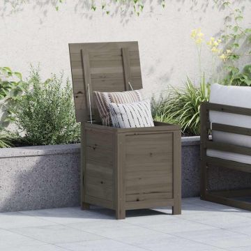 Scatola Cuscini Antracite 50x50x56cm in Legno Massello di Abete