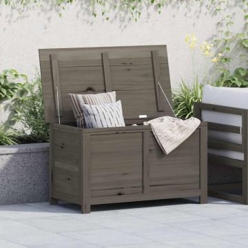 Scatola Cuscini Antracite 100x50x56 cm Legno Massello di Abete