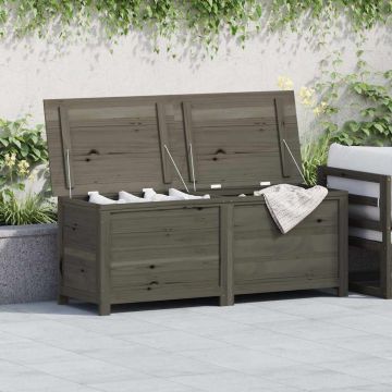 Scatola Cuscini Antracite 150x50x56 cm Legno Massello di Abete