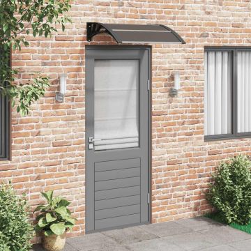 Pensilina per porta nera 80x75 cm in policarbonato