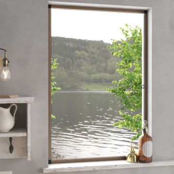 Zanzariera per Finestre Marrone 80x120 cm