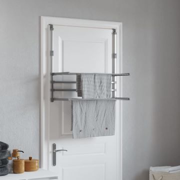 Stendino per Balcone 89x25x(60-95) cm in Alluminio
