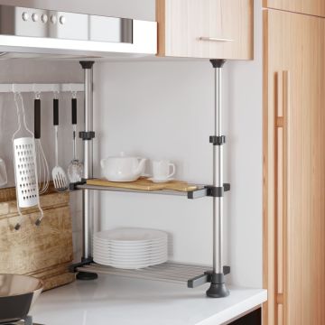 Ripiano da Cucina 50x25x(50-70) cm in Alluminio