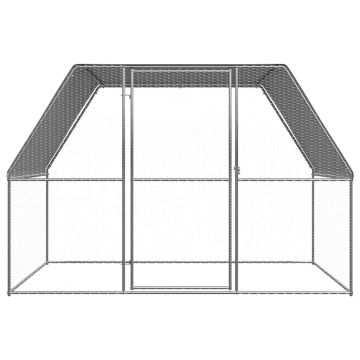Gabbia per Polli Argento e Grigio 3x2x2 m in Acciaio Zincato