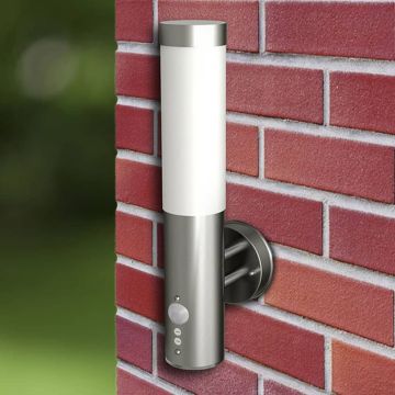 Lampade da parete per esterni 2 pezzi con sensore di movimento in acciaio inossidabile