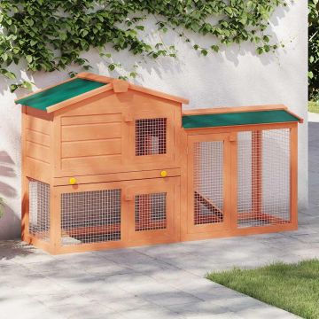 Conigliera all'Aperto Gabbia Animali Piccoli Casetta in Legno