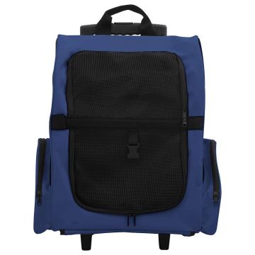 Trolley Trasportino per Animali Pieghevole Multifunzione Blu