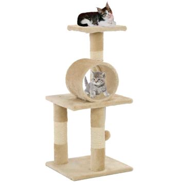 Albero per Gatti con Tiragraffi in Sisal 65 cm Beige