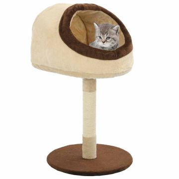 Albero per Gatti con Tiragraffi in Sisal 72 cm Beige e Marrone
